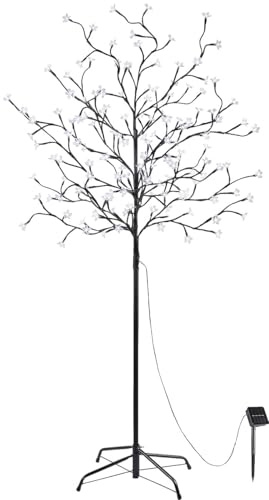 Lunartec Lichterbaum: Solar-LED-Deko-Kirschbaum mit 152 beleuchteten Blüten, 150 cm, IP44 (LED Deko Baum, Baum außen, Garten)