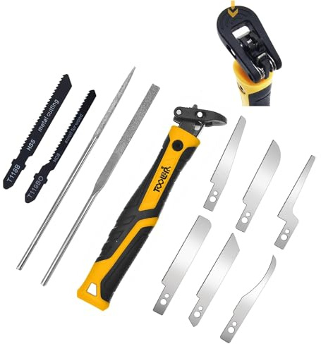 10-in-1 Model Craft Hand Saw & File Set. DIY Mini Razor Saw&File Kit for Handcrafted, Modeling, Plastic, and Other Fine Cutting, Reliable Blade Quick Change Mechanism