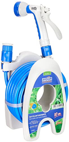 Aqua Control C2102 Set d'irrigazione C2102 per Cortili e terrazze, Tubo Flessibile + Carrello portatubi, Diametro 8 mm