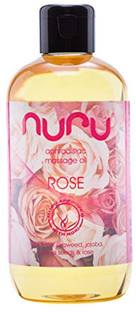 Nuru Massage Öl Rose (250 ml) – ganzkörper Massageöl für sinnliche Massagen, handgemacht, mit Vitamin E und Nori Algen, frei von Tierversuchen