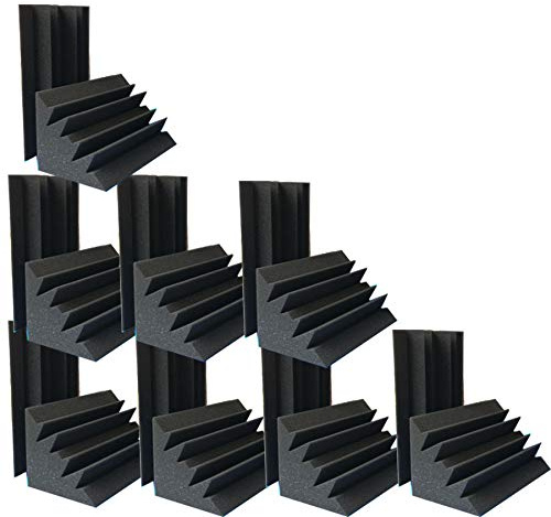 12 x 12 x 24,4 cm, Akustikschaumstoff, 16 Stück in schwarzer Bassfalle, schalldichter Schaumstoff