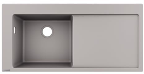 Hansgrohe Fregadero empotrado Hansgrohe 450 con escurridor a la derecha, S5110-F450 Gris hormigón