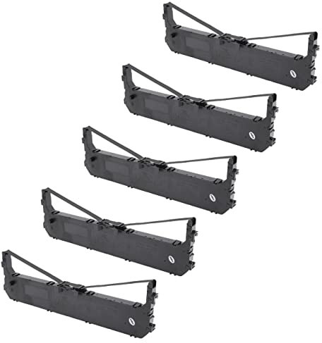 vhbw 5x Farbband Schriftband kompatibel mit Panasonic KX-P180, KX-P1668, KX-P1131, KX-P190, KX-P181 Nadeldrucker, Bondrucker - Schwarz
