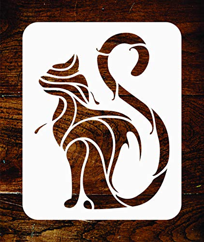 Cat Stencil - 11.5 x 15cm - Reusable Geometric Decor Stylized Pet Animal Wall Stencil Template - Use on Paper Projects Scrapbook Journal Walls Floors Fabric Furniture Glass Wood etc.