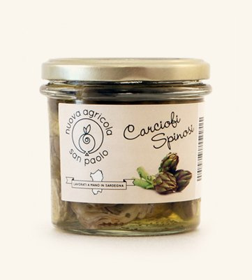 1 x 230 gr - Carciofi sardi spinosi in olio extravergine di oliva, realizzati a Villacidro dalla Nuova Agricola San Paolo