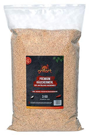 grillart Faggio di alta qualità, 3 kg, ideale per affumicare a freddo, 100% legno di faggio naturale