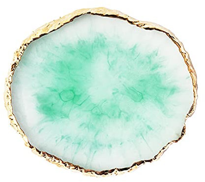 BAQI 1 Palette de Vernis à Ongles en résine - Plaque de mélange de Couleurs - Bord doré - Pratique - Tableau d'affichage de Maquillage - Dessin de Couleur - Support pour manucure