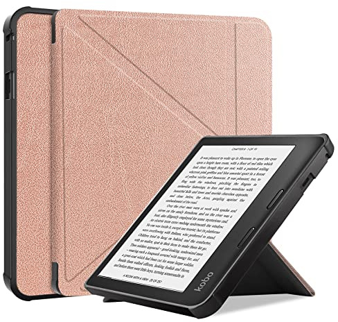 Staecas Shockproof Cover for KOBO Sage - Case for KOBO Sage 8 Inch E-Book Reader Cover with Folding Stand Protective Cover (Gold)