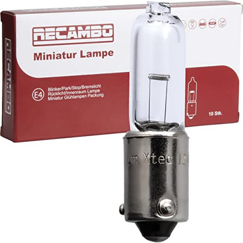 100x Glühbirne Scheinwerferlampe Birne 21W 12V Abblendlicht Fernlicht Glühlampen | E - Prüfzeichen | Sockel BAY9S - Warm Weiß