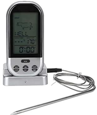 EXENXA Termometro da Cucina Digitale elettronico Wireless, con sonda cablata Lunga, | modalità Timer, per Grigliare Barbecue Cucina casalinga