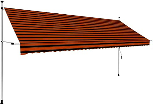 HOMIUSE Toldo retráctil de 400 cm, hecho a mano, toldo para balcón, toldo para ventana, resistente a los rayos UV, altura ajustable, resistente al agua, poliéster con revestimiento de poliuretano,