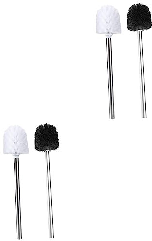 Alipis 4pcs Long Handle Brush Black Toilet Brush Bathroom Cleaning Tool Dense Bristles