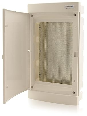 Intratec Unterputz Multimediaverteiler IP40, 482x283x106 mm – Weiß RAL 9003, ideal für Smart Home und Heimnetzwerke
