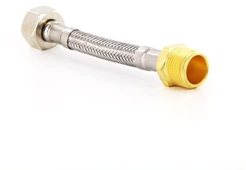 DEKAROX 100mm Brauseschlauch Panzerschlauch 3/8 IG x 3/8 AG flexibel für Wasserhahn Armatur Wasseranschluss