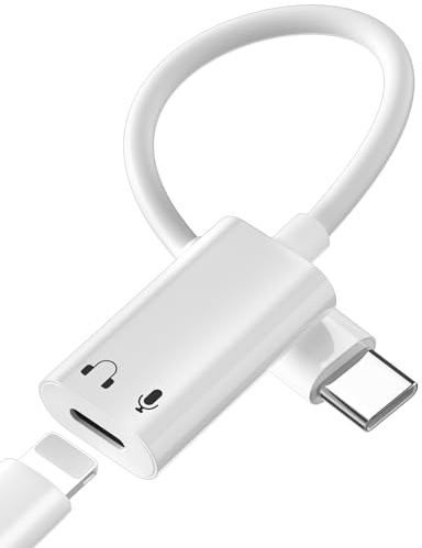 USB C auf für Lightning Kopfhörer Adapter für iPhone 16 15 Pro Max Plus iPad 10,Typ C auf Lightning Audio Adapter Typ C Aux Adapter zu Kopfhörer Audio für iPad Pro Mini 6 Air 4th Air 5th S23 FE Ultra