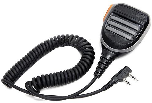ZEZEFUFU Handlautsprecher Mikrofon Schultermikrofon 2-polig für Kenwood für TYT für Baofeng Walkie Talkie
