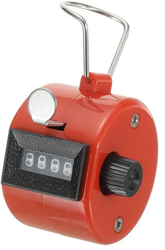 PATIKIL Clicker Counter Handheld Tally Counter Mechanisch 4-stellige Nummer Click Abstand Counter für Coaching Stricken Golf Runden Angeln Rot