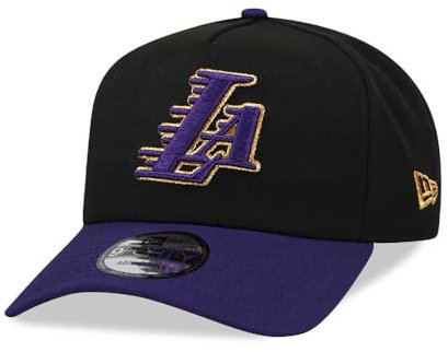New Era Los Angeles Lakers Viola Gold Two Tone Edition 9Forty A Frame Snapback Cap, Nero , Taglia unica
