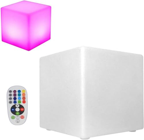 LED Würfel Erstklassiger Sitz Hocker Stehlampe Bank Leuchtwürfel Outdoor Wasserdicht Cube Sitzwürfel Sieben Farben und Helligkeiten RGB Farbwechsel Fernbedienung für Außenbereich Familie Bars 30 x 30