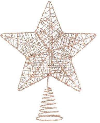 SULOLI Stelle Albero di Natale,Stella Scintillante per Albero,Puntale Topper Decorazione Albero di Natale (Rosa)