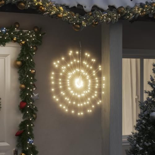 Somanki Luces de Navidad de Estrellas 8 uds 140blanco cálido 17 cm, Luces Navidad Exterior, Decoración Navidad, Proyector Navidad Exterior, Estalactitas Luces De Navidad