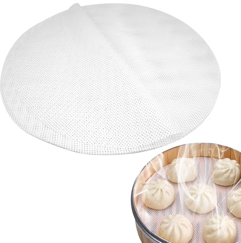 12 Stück Silikon Dämpfer Matte Antihaft, 30cm Runde Silikon Dampfmatte | Antihaft Dampfer Mesh Pad, Wiederverwendbare Dumplings Matte Dampfmatten, zum Dämpfen von Brötchen