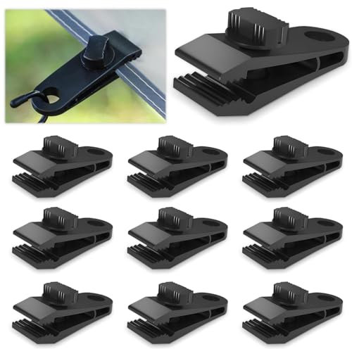 Pince pour Bache,Attache Bache Piscine,20 Pièces Clips de Bache Plastique Nylon,Noir Pince Bache Piscine,Auvent Fixation Clips de Tente Réglables pour Bâche,Tente,Auvents,Bannières de Fixation