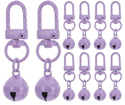 PATIKIL 10 PCS Campanellini Per Cani, Campanellino Per Collare Gatti Campanellini Piccoli Per Animali Domestici Portachiavi Carino IngrossoPer Collare Cane Charm Pendente, Viola Chiaro