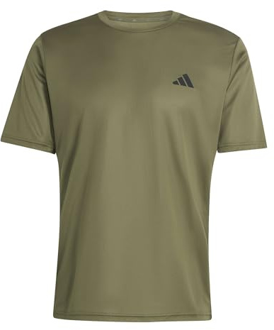 adidas Herren Workout Essentials Base 3-Stripes Shirt, Olive strata/Black, XXL