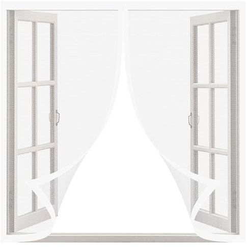 Zanzariera per Finestra Tetto 110 x 170 cm Tende Zanzariere con Calamita Conveniente per Bambini e Animali Domestici per Finestre di Diverse Dimensioni, Bianco