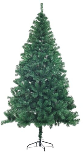 Haobase Árbol de Navidad artificial, árbol de Navidad artificial con soporte de metal, verde 500 puntas de rama, paquete de 1 (150 cm)