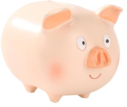 LOVIVER Salvadanaio a forma di maiale, scultura di maiale, ornamento in resina, decorazione animale, salvadanaio per ufficio, soggiorno, scrivania, camera da