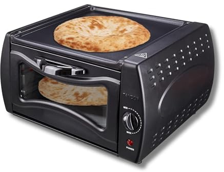 Electric Tandoor Mini Oven & Pizza Maker – Lahmacun, Naan, Roti, Manakish, Tandoori Grill Black