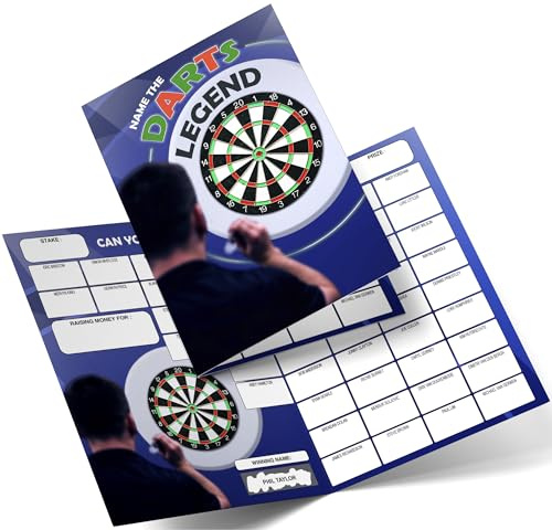 Fundraiser Hero Name the Darts Legend Fundraising Scratch Card. A4 Size - 50 Names - Double Sided 330gsm Card