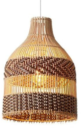YGZPALH Lámpara de araña china Wabi-Sabi, iluminación rústica de ratán de mediados de siglo, pantalla de cesta de ratán, accesorios hechos a mano para dormitorio, pasillo, entrada, guardería, lámparas
