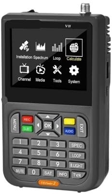 Medidor de Potencia V8 Finder 2 FTA DVB-S/S2/S2X Receptor de pantalla LCD Buscador satélite