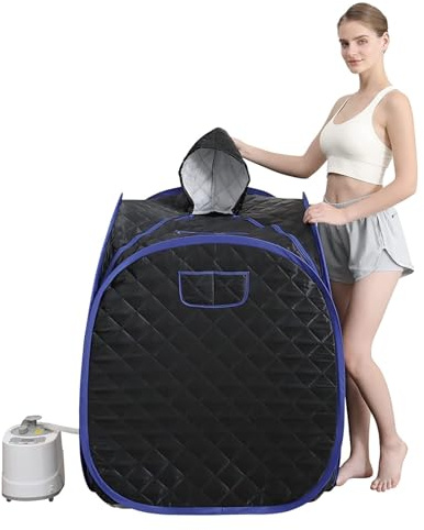 Kit de sauna portátil for una persona cuerpo completo en casa, tienda campaña con sombrero spa, incluye izador 2 litros control remoto,Protección de seguridad(WS)