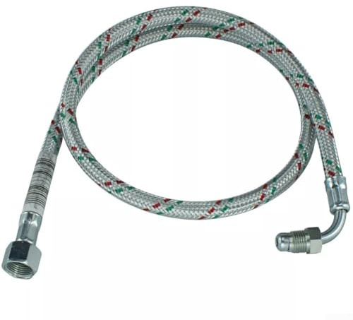 Oil Line 3/8 Inch Female x 1/4 Inch Male Elbow Connector, 90 cm Metal Tubing for 40 and Mectron Burners, Standard Water Heater Part for Efficient Heating System Installation