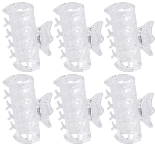 Ciieeo 6 Stück Transparente Lockenwickler Klammern Hitzebeständige Haarspangen Ersatz Clips für Heizwickler Geeignet für Dünnes und Dickes Haar Friseur Haar Accessoires