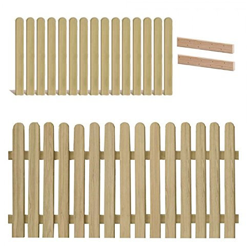 Gartenpirat Holzpaket für Lattenzaun Lärche 180x80 mit 15 Zaunlatten 2 Riegel