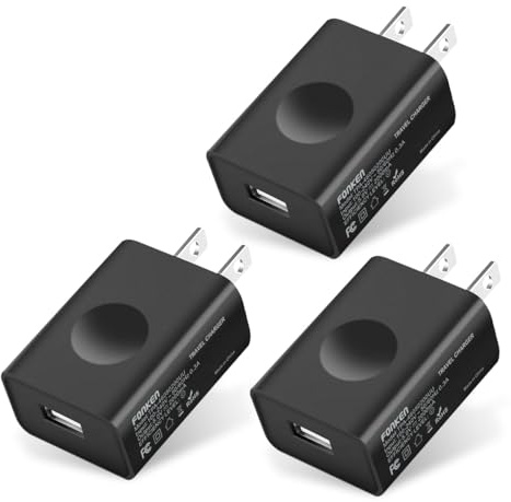 FONKEN USB Wall Charger, 3-Pack 5V 2A Power Adapter Universal Travel USB Plug Cell Phone Block Cube Compatible With iPhone, iPad, Google Nexus, Samsung, LG, HTC, Moto, Kindle and More