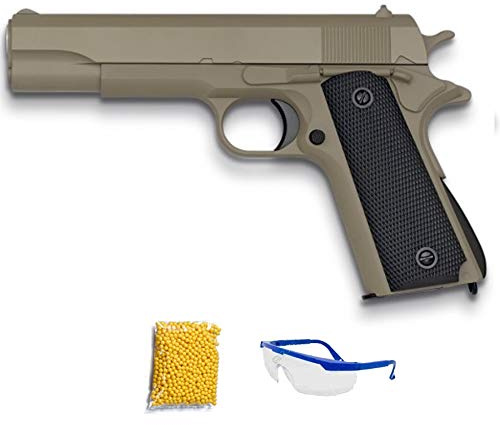 Golden Eagle 1911 Tan GE3003 - Pistolet Airsoft Calibre 6 mm (Arme à Softair à Billes en Plastique ou PVC). Système : Ressort. [Puissance : 0,43 Joules]
