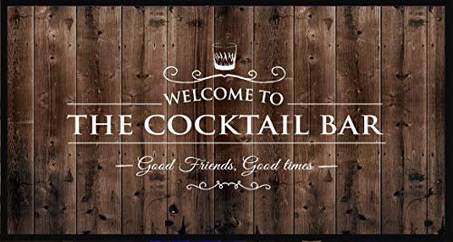The Cocktail Bar Tapis de couloir Effet bois Good Friends Good Times – Cadeau de bar