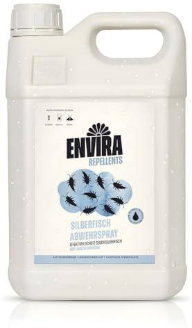 Envira Silberfischspray 5 Liter - wirksam gegen Silberfische & Papierfische | Silberfisch Spray & Mittel gegen Papierfischchen - hochwirksam, Alternative zu Falle & Köderdose, geruchsarm