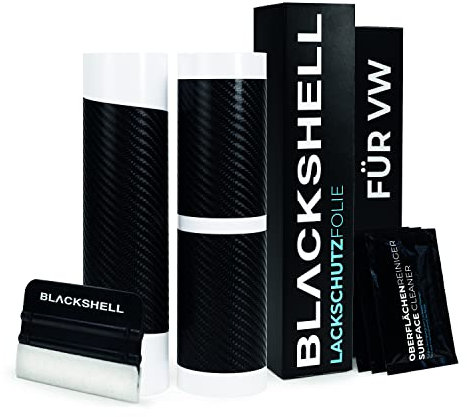 Blackshell® Lackschutz Set passend für VW Touran | Typ 5T | Bj. ab 2015 Carbon Glanz - passgenauer Ladekantenschutz, Einstiegsleisten inkl. Folierset