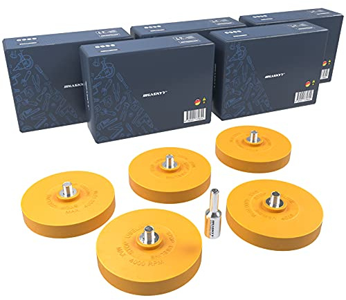 HASKYY 5 x Folienradierer Set mit 1x Adapter zum Professionellen Entfernen von Folien und Kleberesten am Fahrzeug, Auto oder Motorrad