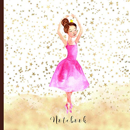 Notebook: Cute ballerina notebook and sketchbook for girls. With Lined pages for writing and Blank Pages for sketching. Ballet dancer girly cover.