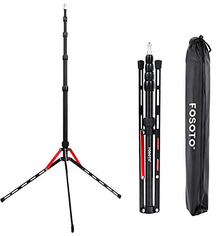 FOSOTO 87/222CM Soporte de Luz Ligero Trípode de Iluminación Plegable, con Bolsa de Transporte, para Estudio Fotográfico y Vídeo, Compatible con Parasol Anillo de Luz LED Softbox Reflector y Flashes