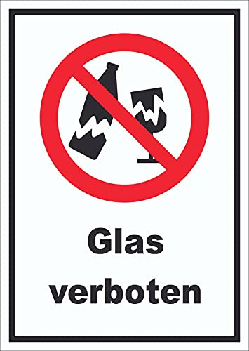 HB-Druck Schild Glas verboten A5 Rückseite selbstklebend