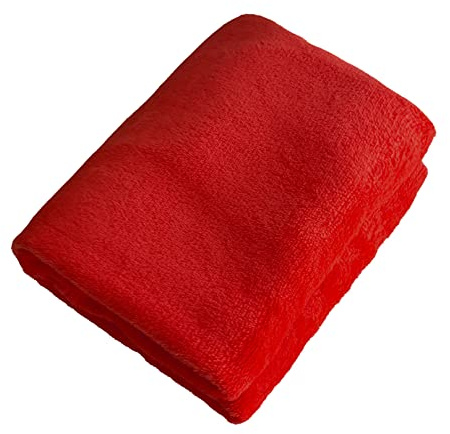 iMaylex Soft Puppy Flannel Fleece Blanket for Pet Dog Cat, Plush Microfiber, Cozy and Lightweight, Red, Pet, 19 x 27 inch (50 x 70 cm)